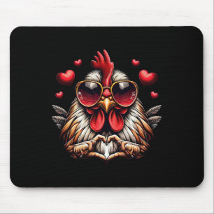 Heart Sign Hand Chicken Kids Mens Womens Chicken V Mouse Pad