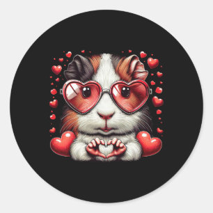 Heart Sign Hand Guinea Pig Mens Womens Guinea Pig Classic Round Sticker