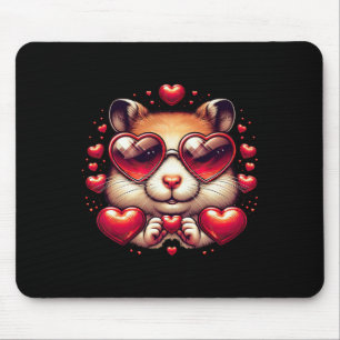Heart Sign Hand Hamster Kids Mens Womens Hamster V Mouse Pad