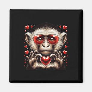 Heart Sign Hand Monkey Kids Mens Womens Monkey Val Magnet
