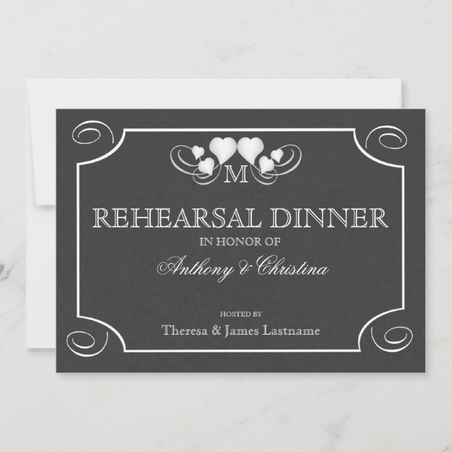 Heart Sign Rehearsal Dinner Invitation (Front)