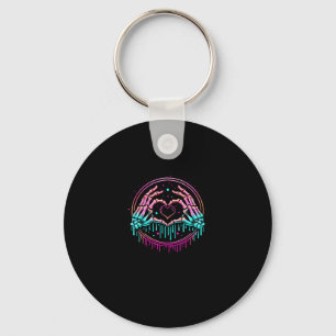 Heart Sign Skeleton Hand - Spooky Skeleton Hallowe Key Ring