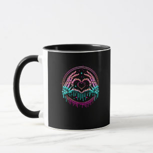 Heart Sign Skeleton Hand - Spooky Skeleton Hallowe Mug