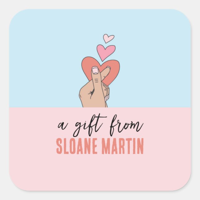 HEART SIGN SQUARE STICKER (Front)
