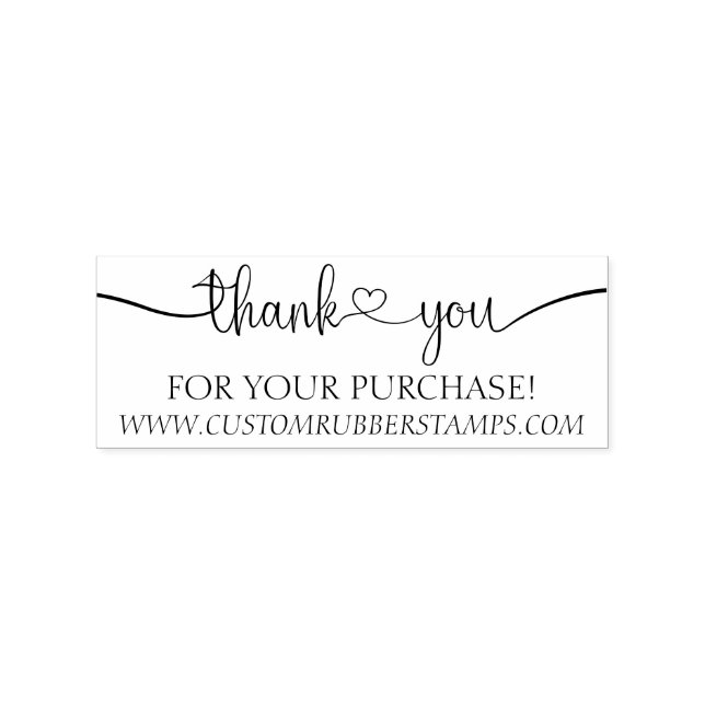 Heart Signature Thank you Rubber Stamp (Imprint)