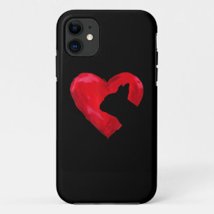 Heart Silhouette Valentines Day French Bulldog Gif iPhone 11 Case