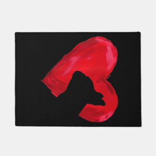 Heart Silhouette Valentines Day French Bulldog Gif Doormat