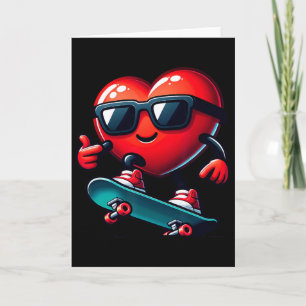 Heart Skateboarding Lover Valentines Day Valentine Card