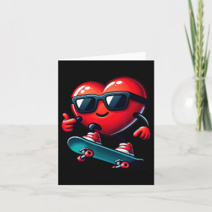 Heart Skateboarding Skateboarder Valentines Day Va Card