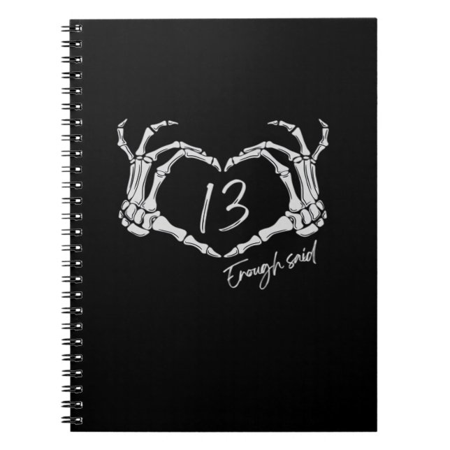 Heart Skeleton Hand Classic Notebook (Front)