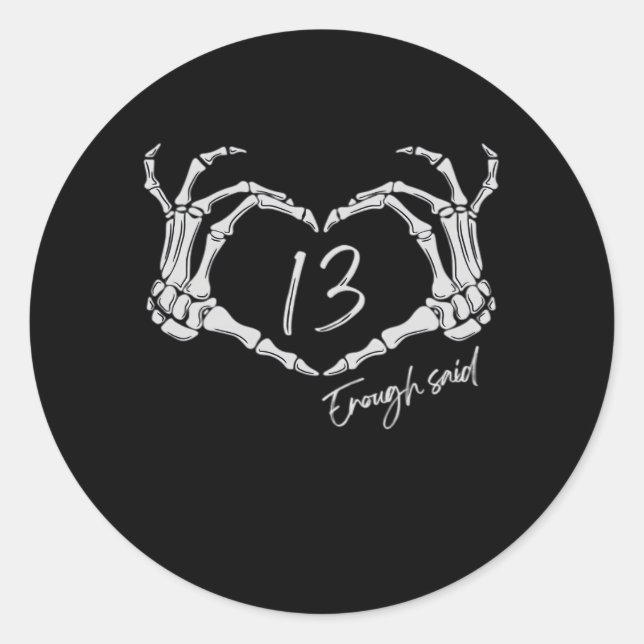 Heart Skeleton Hand Classic Round Sticker (Front)