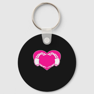 Heart Skeleton Hands Gothic Valentine  Classic Key Ring