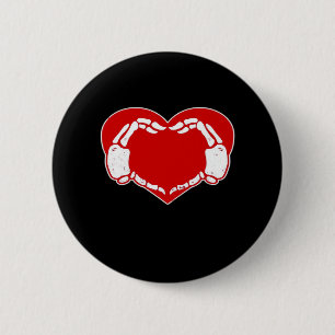 Heart Skeleton Hands Gothic Valentine Red Classic 6 Cm Round Badge