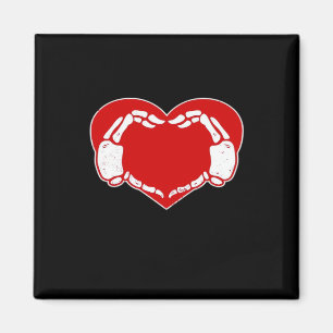 Heart Skeleton Hands Gothic Valentine Red Classic Magnet