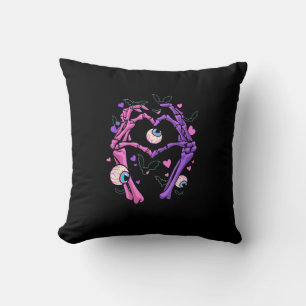 Heart Skeleton Hands - Halloween Pastel Goth Eyeba Cushion