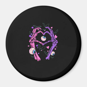 Heart Skeleton Hands - Halloween Pastel Goth Eyeba Magnet
