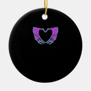 Heart Skeleton Hands Halloween Pastel Goth Eyeball Ceramic Ornament