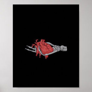 Heart Skeleton Hands  Poster