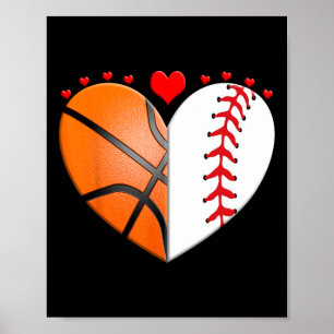 Heart Sketll Sell Valentines Day Sports Lover Poster