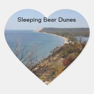 Heart Sleeping Bear Dunes Stickers
