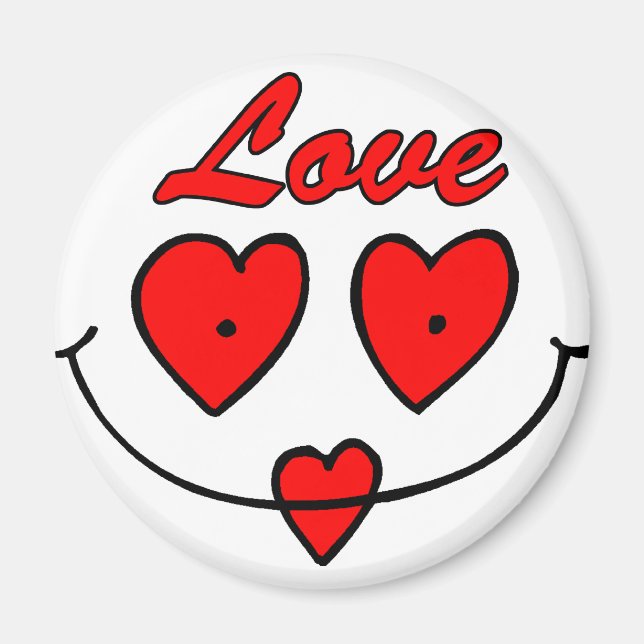 Heart Smiley Face Magnet (Front)
