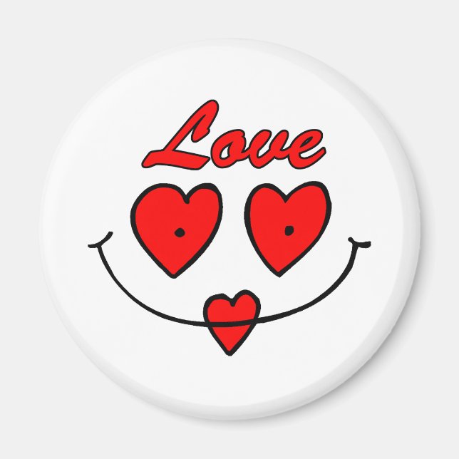 Heart Smiley Face Magnet (Front)