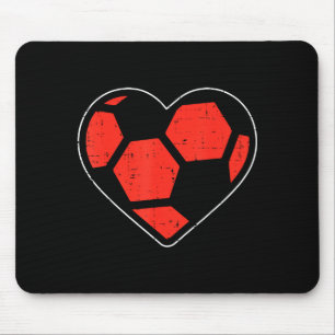 Heart Soccer Ball Football Valentines Day Sports L Mouse Pad