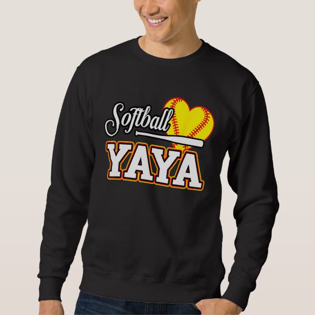 Heart Softball YaYa Cute Sport  Matching Family Sweatshirt (Front)