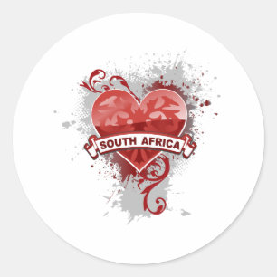 Heart South Africa Classic Round Sticker