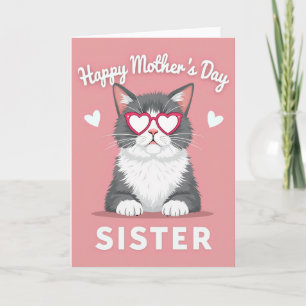 Heart Specs Cat Mothers Day Card