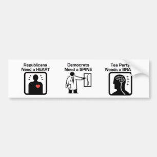 Heart Spine Brain Bumper Sticker