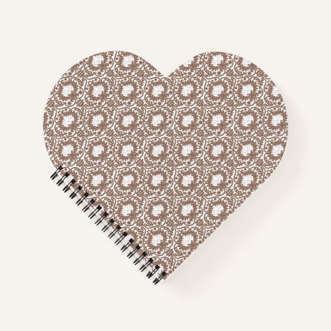 Heart Spiral Notebook | Romantic Vintage Journal (Front)