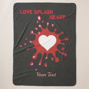 Heart Splash Art – Creative Love Expression Design Sherpa Blanket
