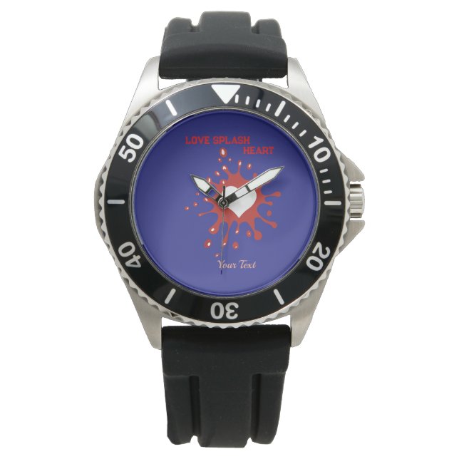 Heart Splash Art – Creative Love Expression Design Watch (Front)