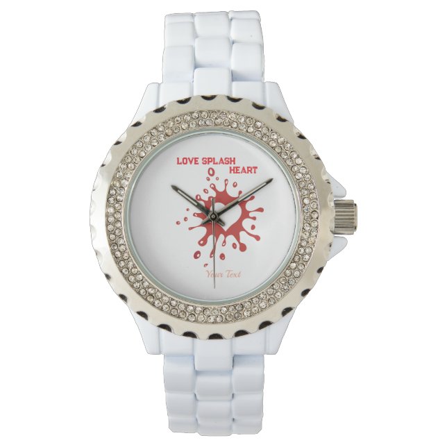 Heart Splash Art – Creative Love Expression Design Watch (Front)