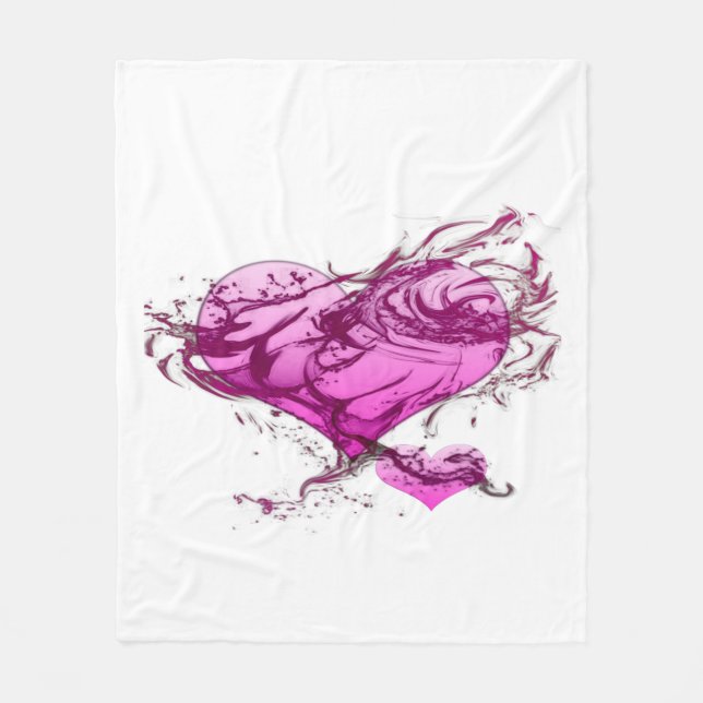 Heart Splash Fleece Blanket (Front)