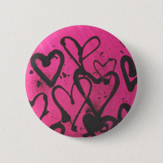 heart splatters 6 cm round badge