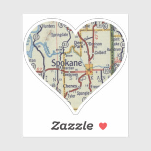 Heart Spokane Vintage Map