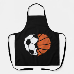 Heart Sports Soccer Basketball Ball Lover Valentin Apron