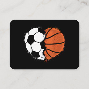 Heart Sports Soccer Basketball Ball Lover Valentin Business Card