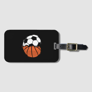Heart Sports Soccer Basketball Ball Lover Valentin Luggage Tag