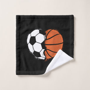 Heart Sports Soccer Basketball Ball Lover Valentin Wash Cloth