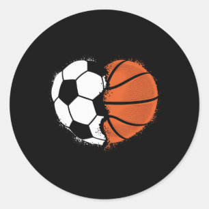 Heart Sports Soccer Sketll Ll Lover Valentines Day Classic Round Sticker