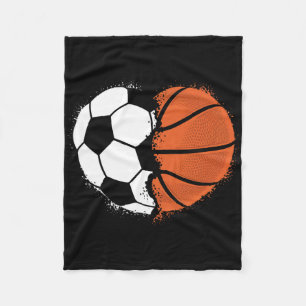 Heart Sports Soccer Sketll Ll Lover Valentines Day Fleece Blanket