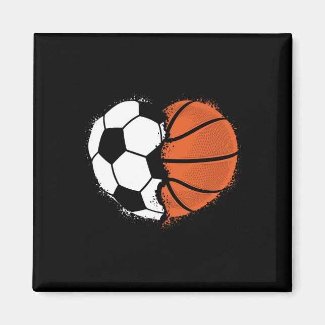 Heart Sports Soccer Sketll Ll Lover Valentines Day Magnet (Front)