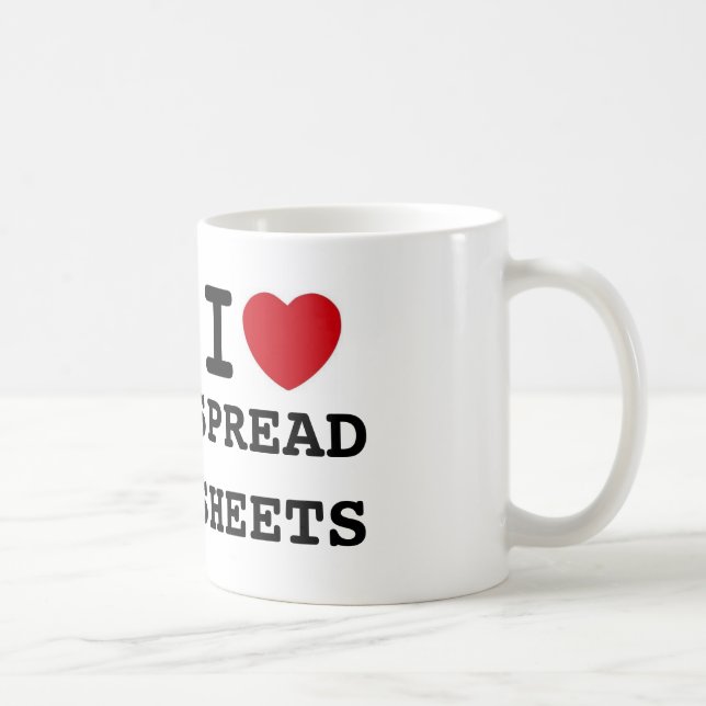 heart, SPREADSHEETS, I Coffee Mug (Right)