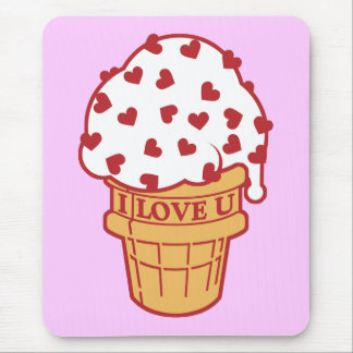 Heart Sprinkle Ice Cream Cone Mouse Pad