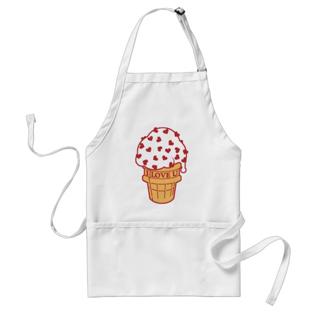 Heart Sprinkle Ice Cream Cone Standard Apron (Front)