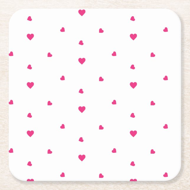 heart square paper coaster (Front)