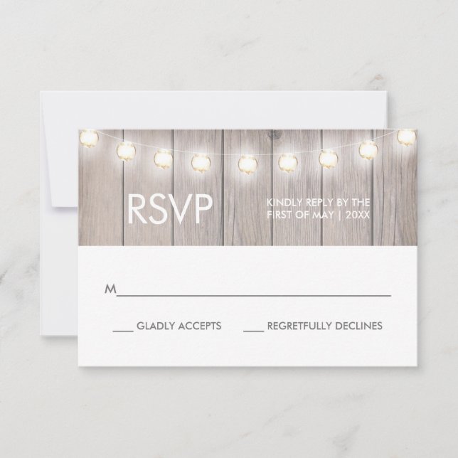 Heart Stained Rustic RSVP Card (Front)